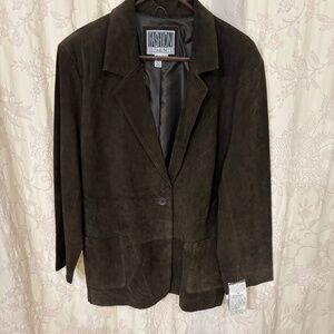 Fashion Elements Vintage Woman’s NWT Suede Blazer Jacket Chocolate Brown XL